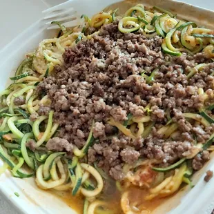 Ground beef zoodle