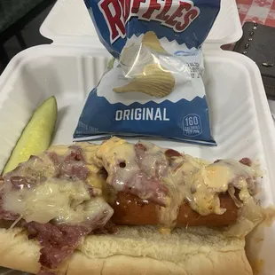 Jumbo Reuben Hotdog