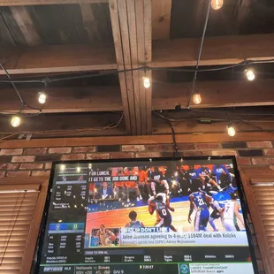 a large television screen