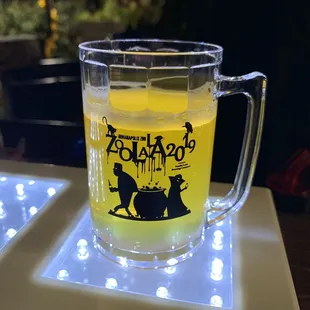 The complimentary beer sample mug!