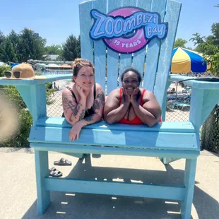 In the big chair! Boy did we have a time getting on this lmao