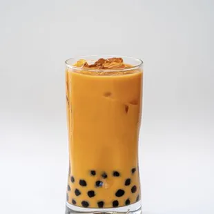 a glass of bubble tea