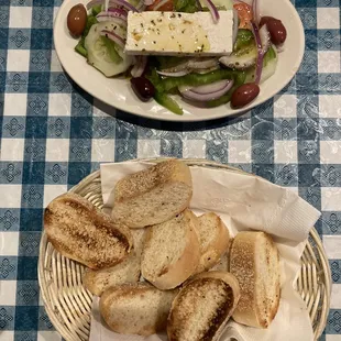 Bread and side salad