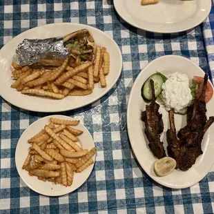 Lamb chops and chicken gyro wrap