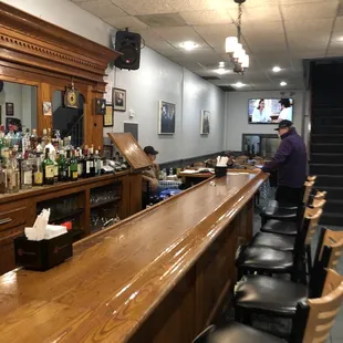 The empty bar due to Covid.