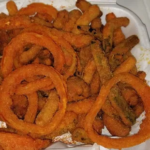 Onion Rings,  Fried Mushrooms,  and Fried Zucchini are all good!