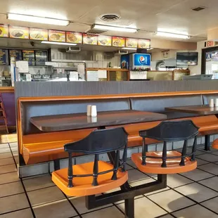 a view of the dining area