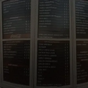 Drive thru menu