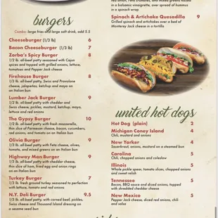 Zorbas Lunch Menu Cont.