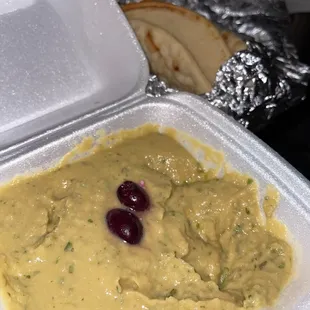 Jalapeno Cilantro Hummus with pita bread