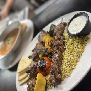 Beef kabob with Dill rice