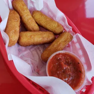 Mozzarella sticks after we ate one