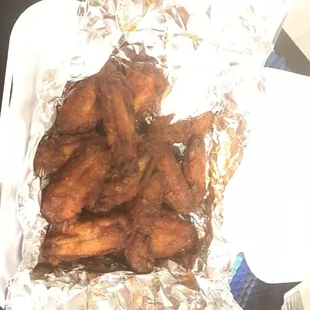 12 honey bbq Wings. All flats