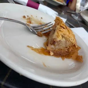 a slice of pie on a plate