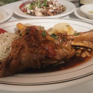 Lamb Shank Braised with Red Wine & Tomato Sauce (Kapama)