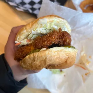 Food truck chicken sandwich
