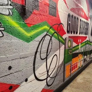 Mural on wall inside