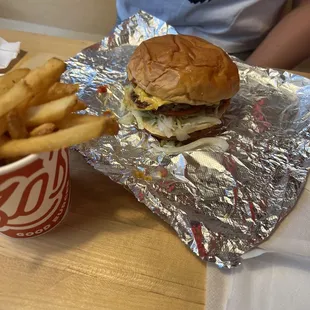 Build your own burger and Side Fries