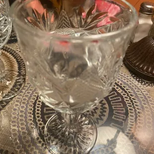 this is a photo of my water with lipstick on it. nobody in my party drank out of this.