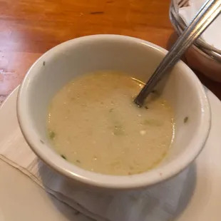Soup was good leek.