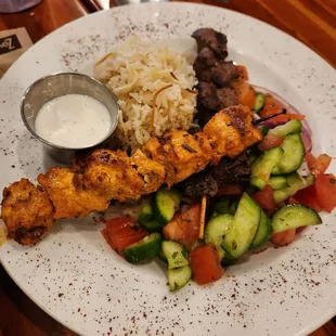Kebob, fragrant Jasmine rice pilaf