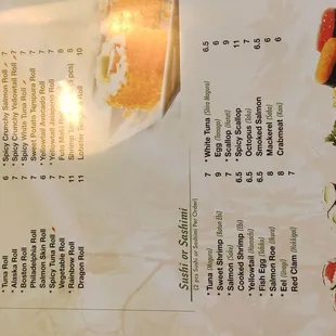 the menu