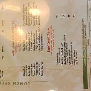 the menu