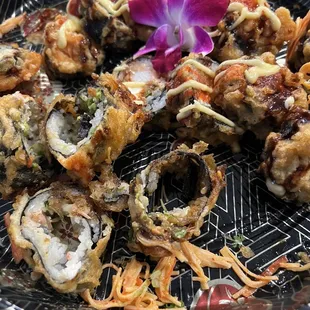 Overcooked deep fried sushi - couldn't bite into it