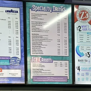 menus and prices