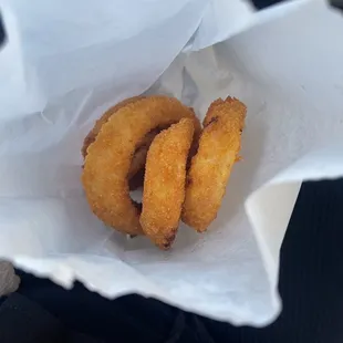 they charged me around $5 for this bag of onion rings and the bag isnt filled.