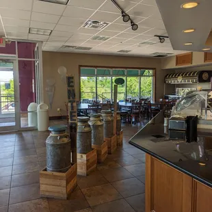 the inside of a restaurant