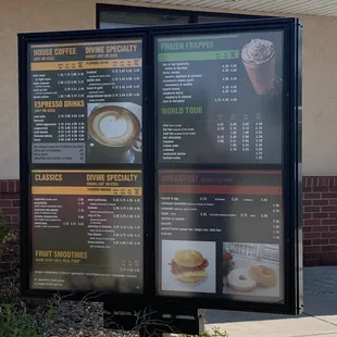 Drive through menu board