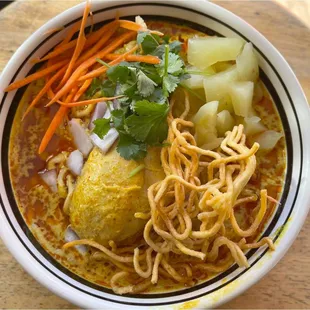 KHAO SOI, chicken thigh, egg noodles and more. Delish!!!!!