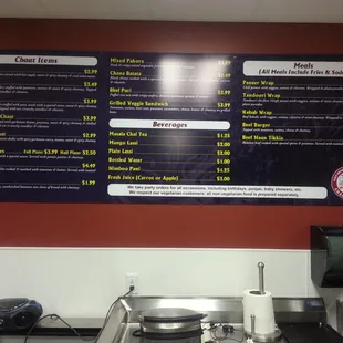 Chaat menu