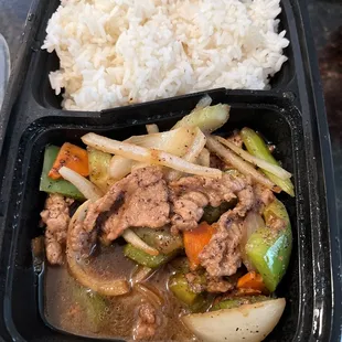 Peppered beef.. looks delicious right but it was literally beef in pepper .. no other Asian flavors to it.. plain