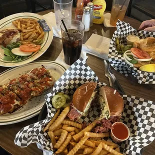 Fish sandwich, Russian Reuben, single slice pizza!