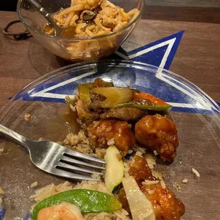 a plate of food on a table