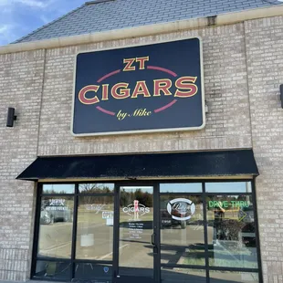 Storefront window and sign.
