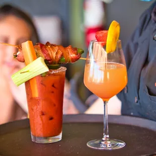 Jalapeno Bloody Mary and Strawberry Mimosa