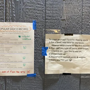 Zu Hot Pot.  Dipping sauce recipes and tips.