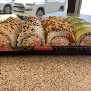 a plate of sushi