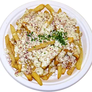 GREEK FRIES - Fries &amp; Feta Cheese with Garlic OR Tzatziki sauce