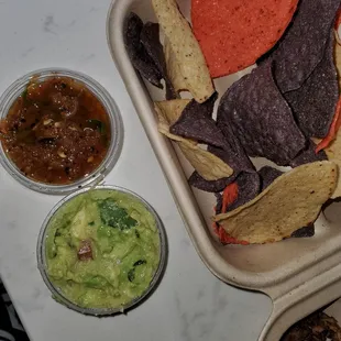Chips with Guacamole and Salsa