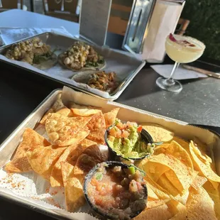 Chips and Salsa, guacamole, Yard Taco, Hotlanta Taco
