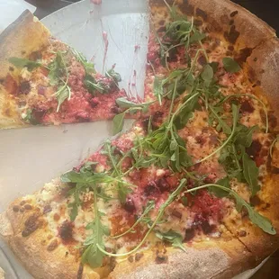 The Rosatti pizza! - beets, arugula goat cheese and red onion!  Super tasty!