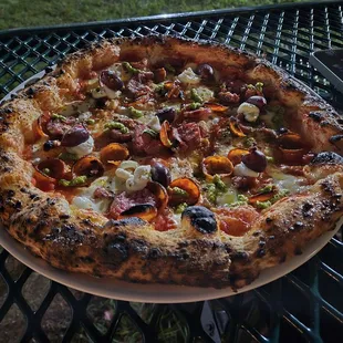 Pepperoni and sausage pizza. Wanted to try the anchovy. Brother wouldn't let me.