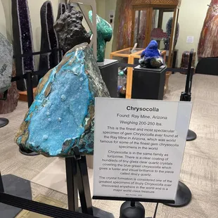 June 1, 2023 - Zuhl Museum: Home of the Zuhl Collection (Las Cruces, NM) - Rare Chrysocolla rock specimen from Arizona