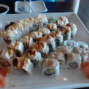 Nevada Maki, White Albacore, No 10, and California Rolls