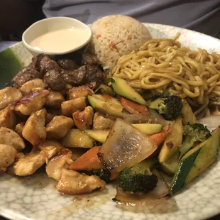 Steak and chicken hibachi