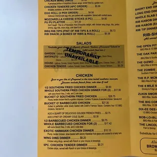 menu